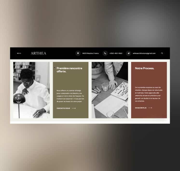 Site professionnel d’architecte – Template site WordPress Arthéa