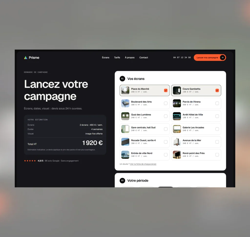 Aperçu du template Prisme (6/8)